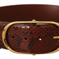 Elegant Python Snake Skin Leather Belt