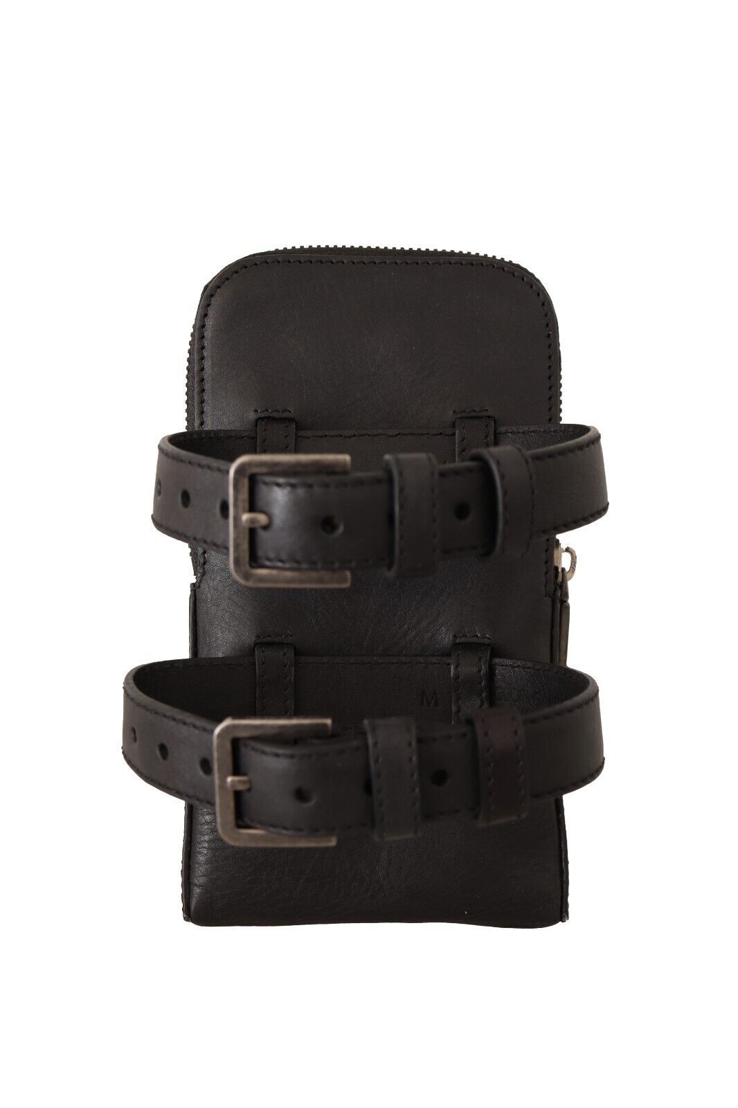 Elegantes Doppelriemen-Multi-Kit aus schwarzem Leder