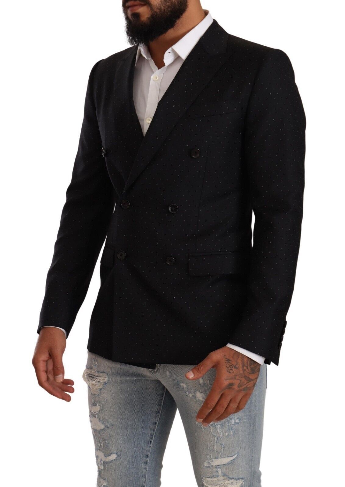 Eleganter schwarzer gepunkteter formeller Blazer