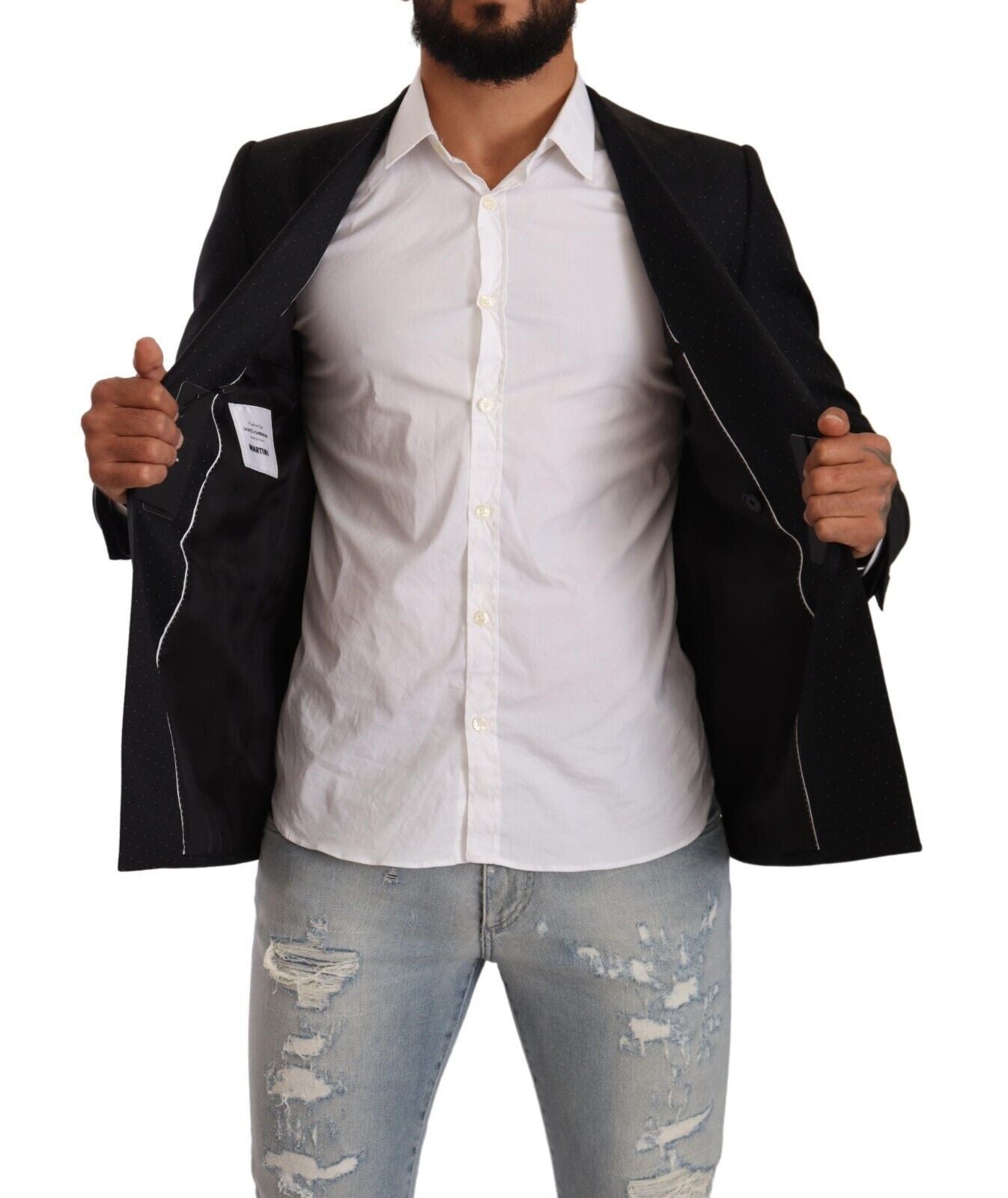 Eleganter schwarzer gepunkteter formeller Blazer
