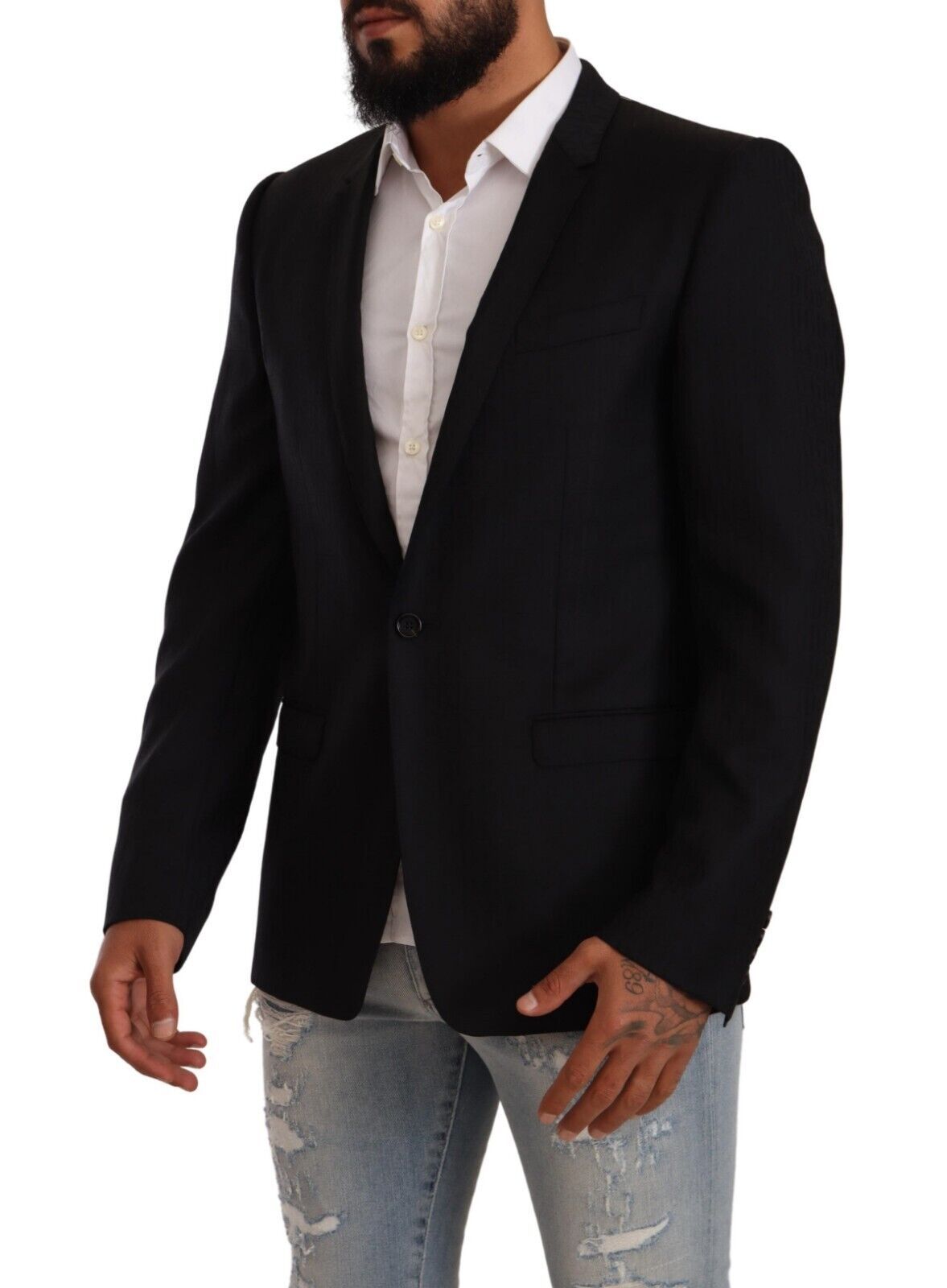 Exklusiver schwarzer Blazer aus Schurwolle