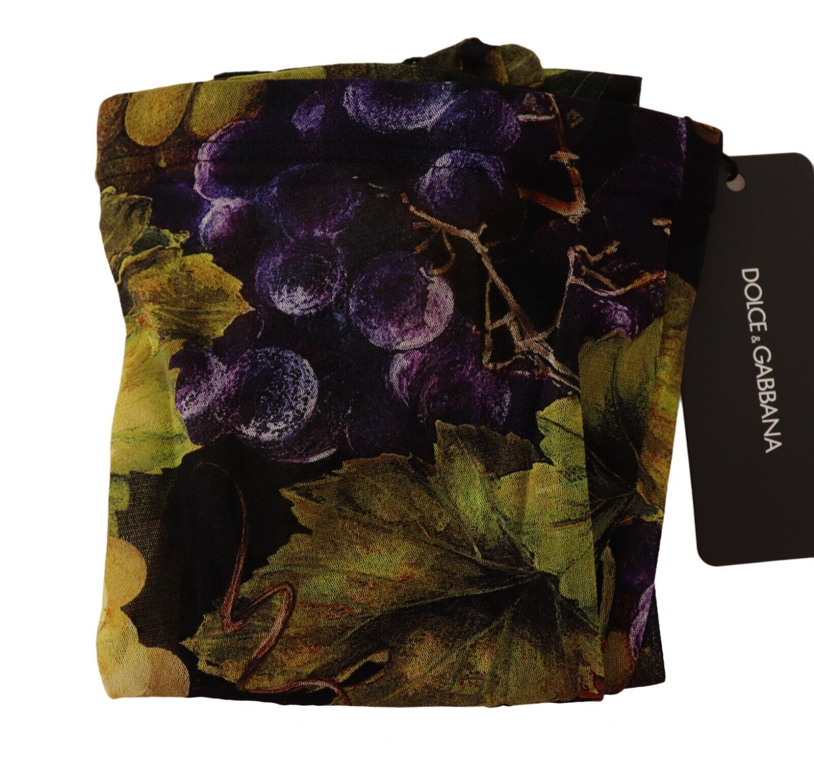 Elegante Nylonstrumpfhose mit schwarzem Trauben-Print