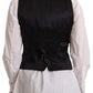 Dolce & Gabbana Black Button Down Sleeveless Vest Viscose Top