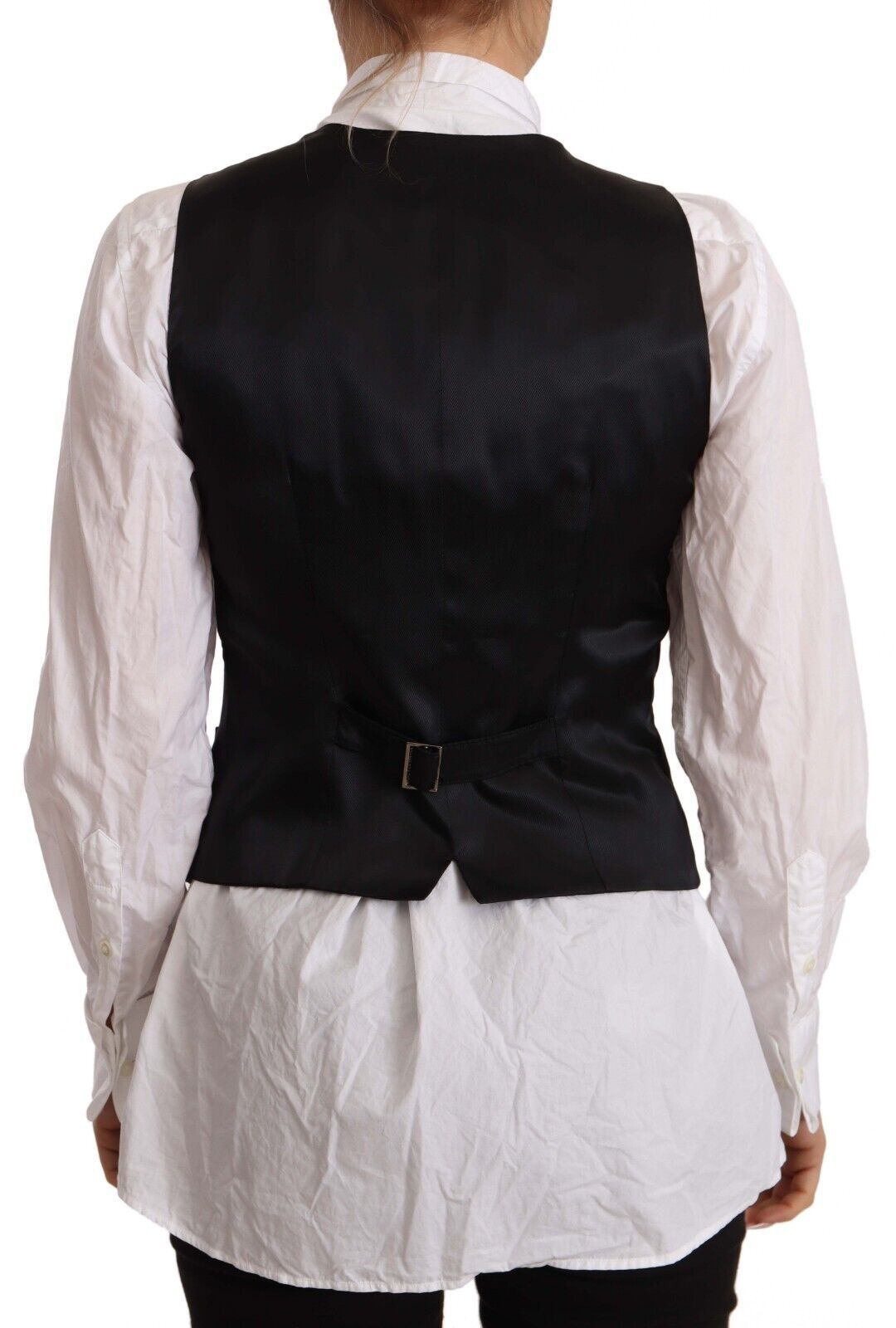 Elegante gilet in misto lana nero