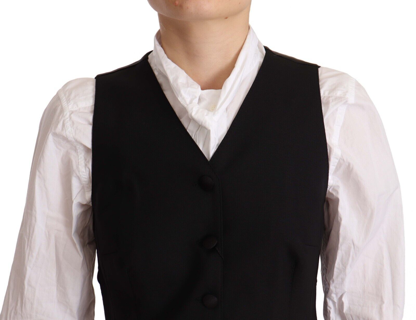 Elegante gilet in misto lana nero