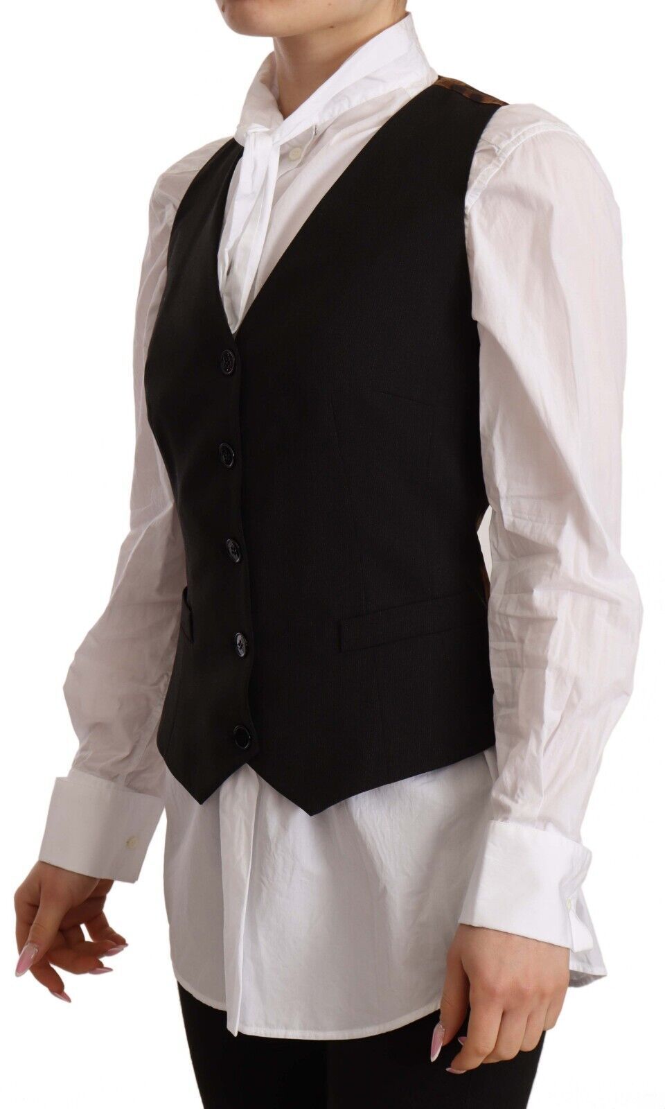 Elegante gilet nero con bottoni