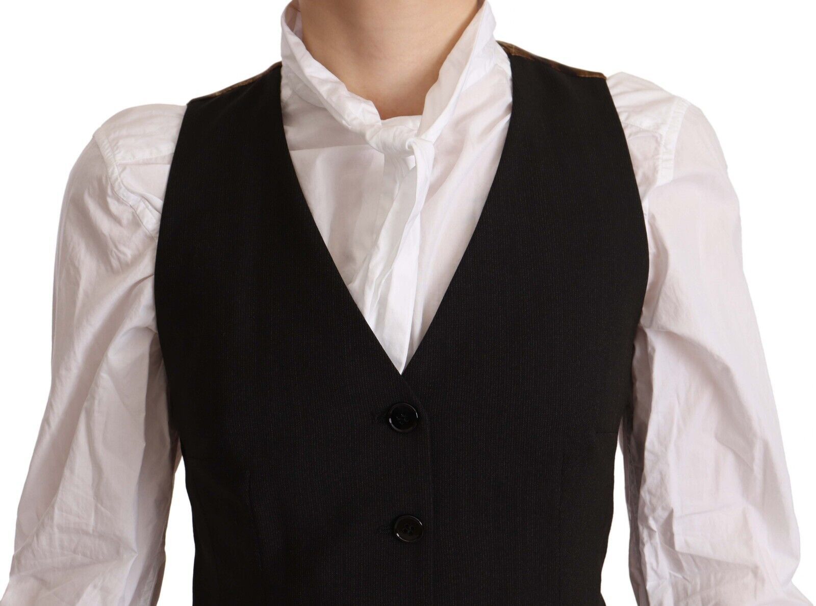 Elegante gilet nero con bottoni