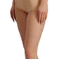 Beigefarbener Stretch-Body mit Spitzeneinsatz