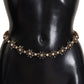 Elegant Crystal Daisy Chain Leather Belt