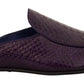 Purple Exotic Python Leather Slides