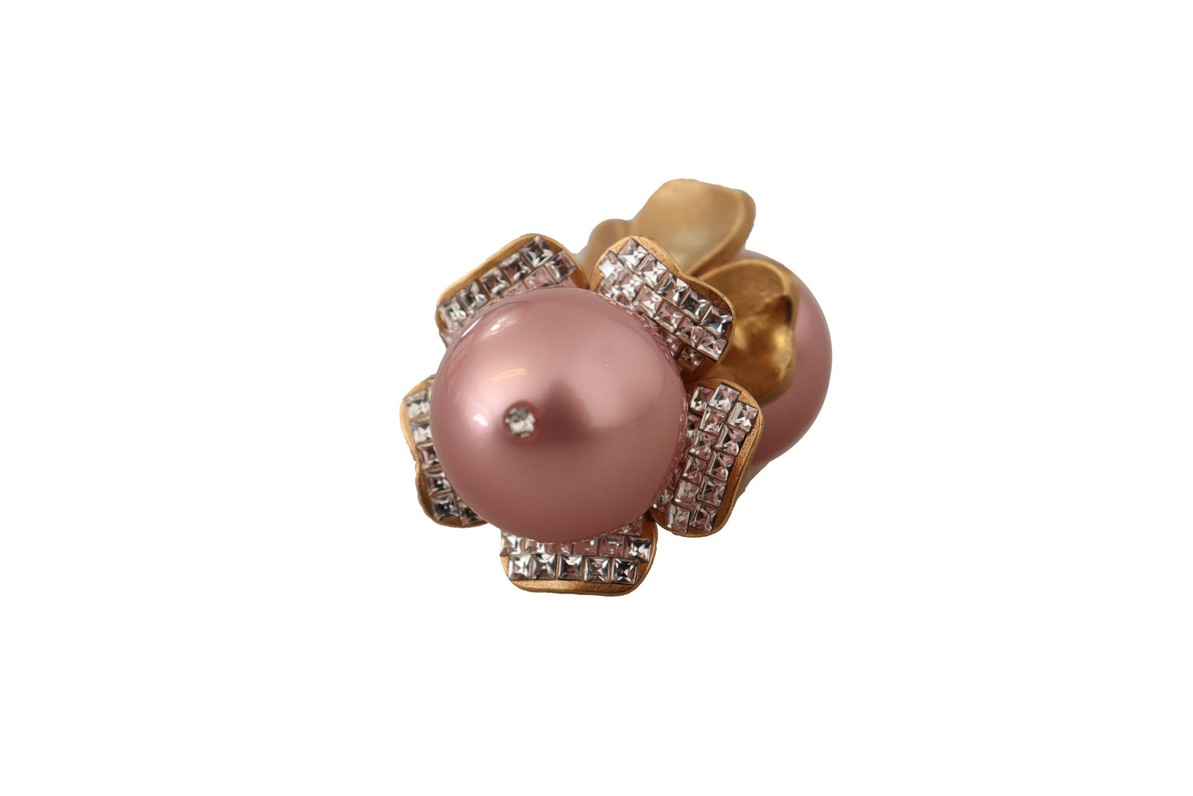 Eleganti orecchini a clip con perle di cristallo floreale