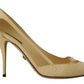 Chic Pointed Toe Leather Pumps in Sunshine Yellow