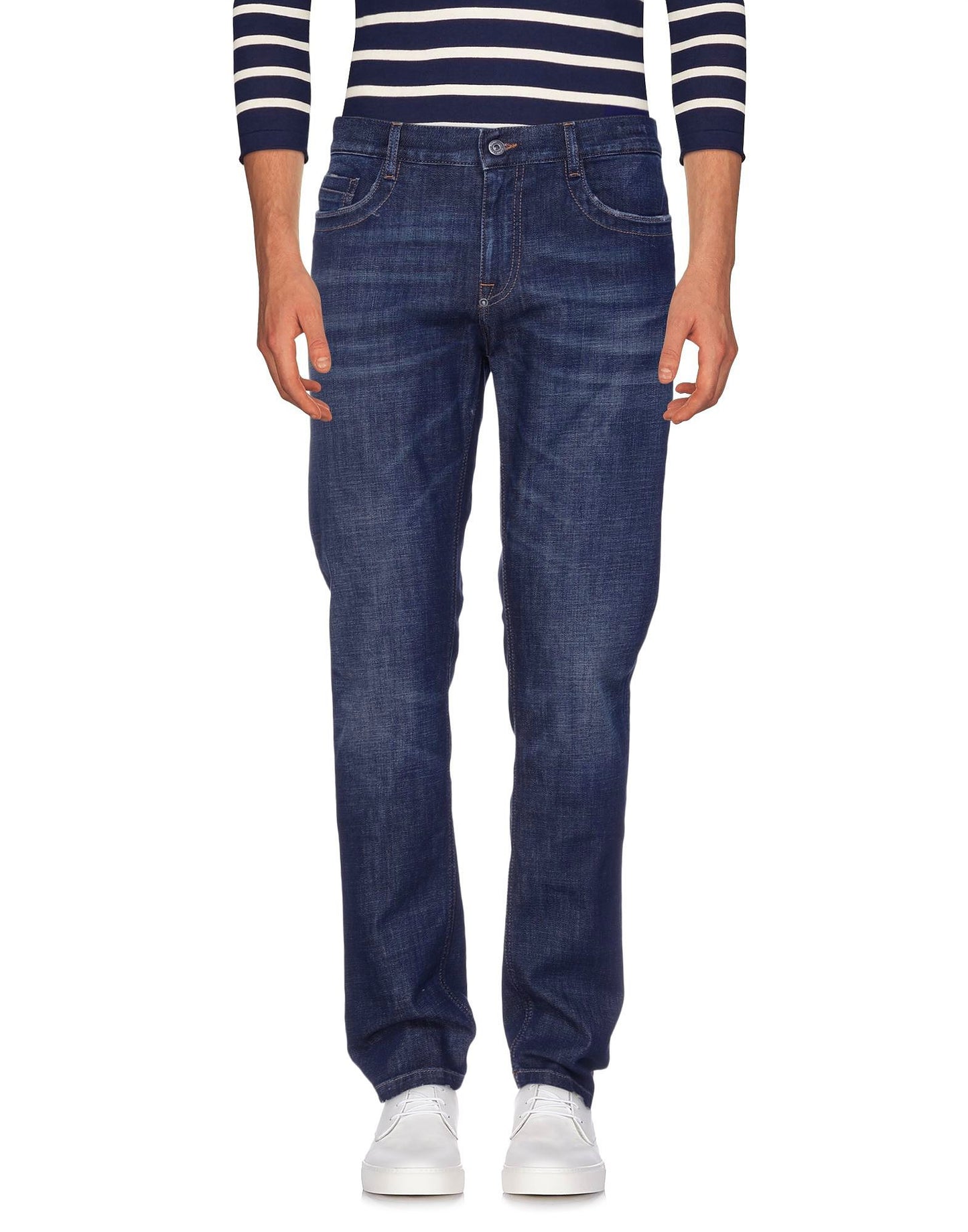 Jeans da uomo in cotone blu