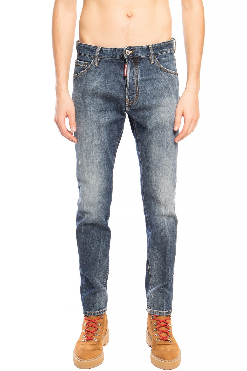 Pantaloni in denim blu navy usurati 'Cool Guy Jean'