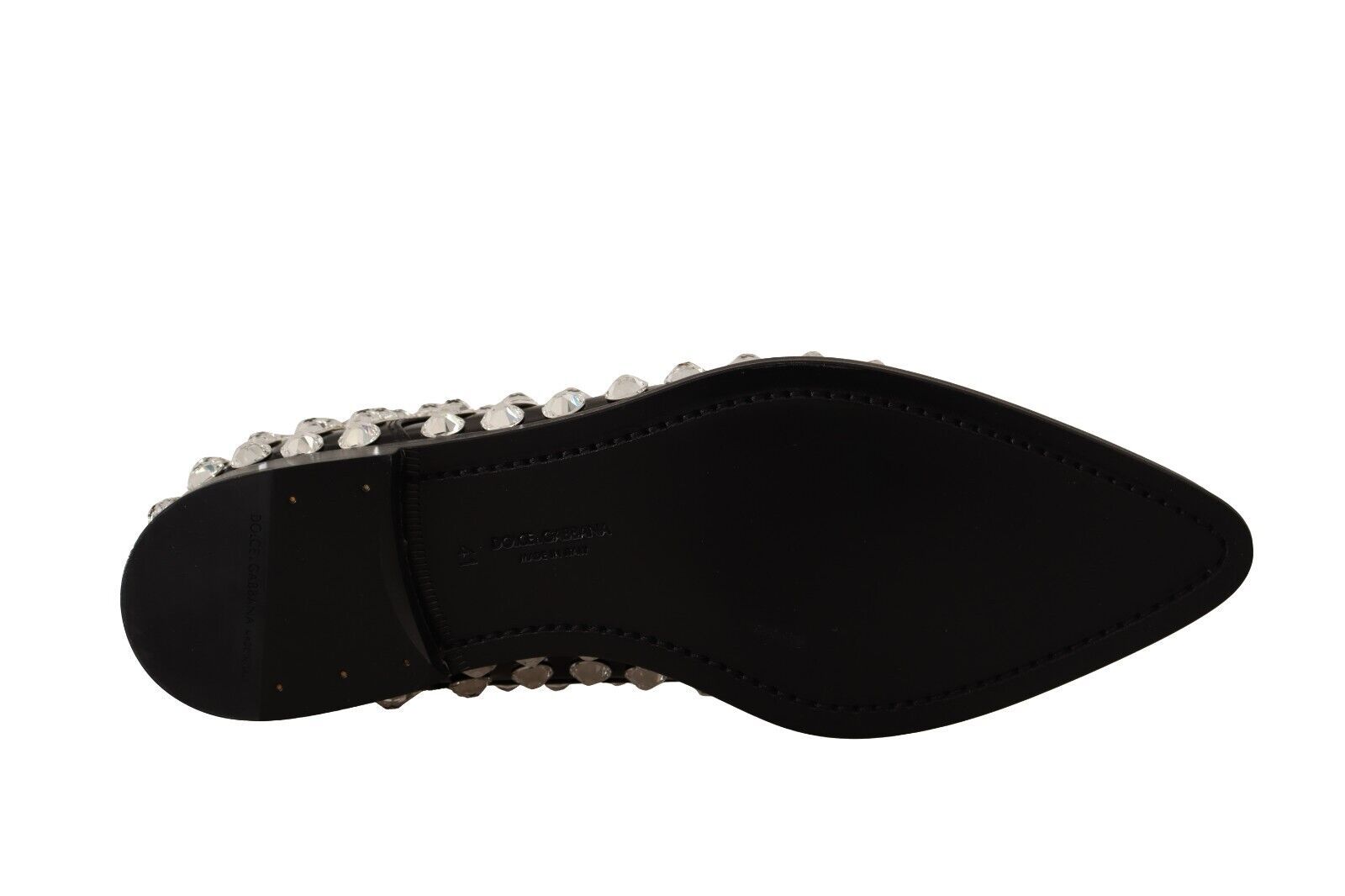 Formelle Ballerinas aus Leder mit Kristallverzierung