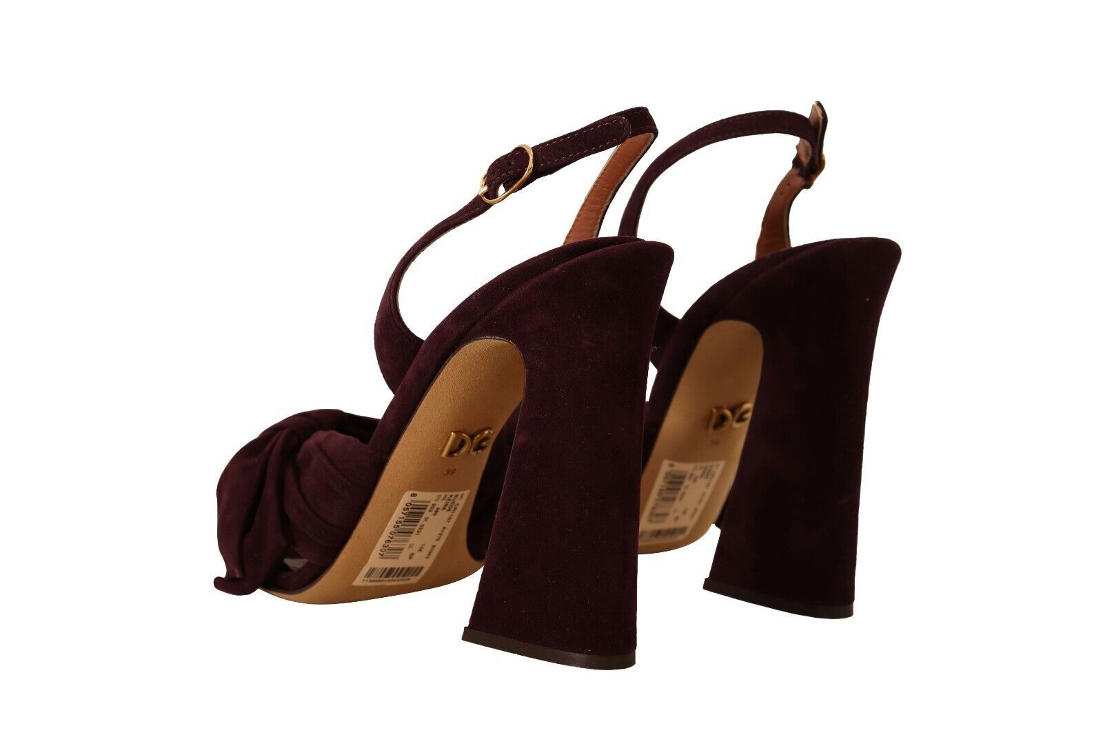 Elegante lila Wildleder-Sandalen mit Absatz
