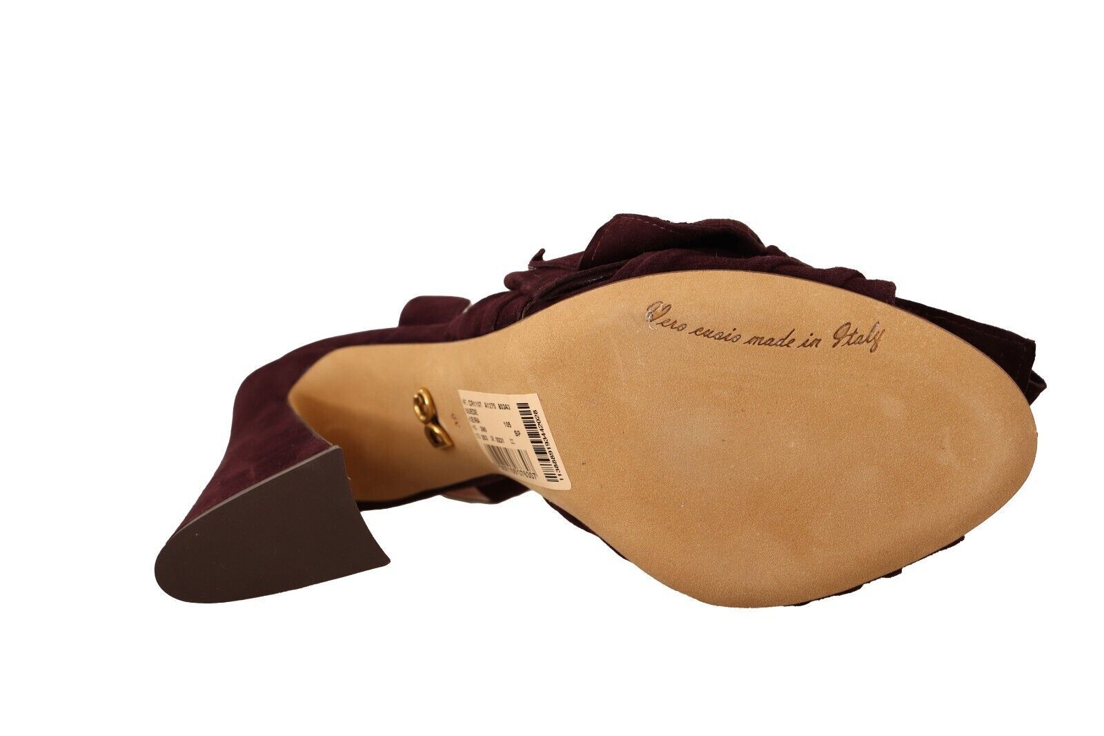 Elegante lila Wildleder-Sandalen mit Absatz