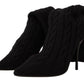 Elegant Stretch Sock Boots in Black