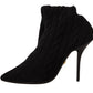 Elegant Stretch Sock Boots in Black