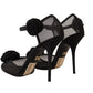 Elegant Black Mesh Heels Pumps