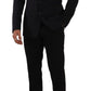 Eleganter schwarzer Martini Slim Fit Blazer und Weste