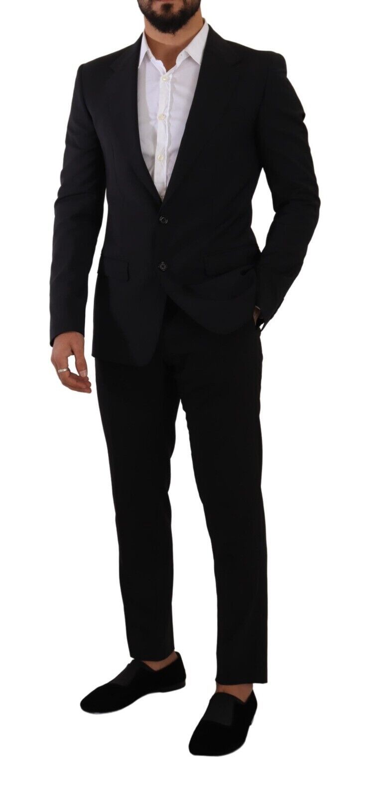 Eleganter schwarzer Martini Slim Fit Blazer und Weste