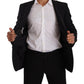 Elegant Black Martini Slim Fit Blazer and Vest