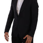 Eleganter schwarzer Martini Slim Fit Blazer und Weste