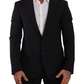 Elegant Black Martini Slim Fit Blazer and Vest