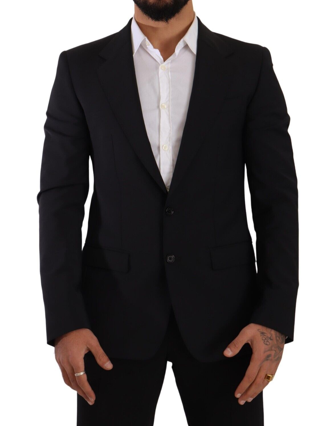 Elegant Black Martini Slim Fit Blazer and Vest