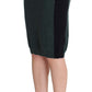 Emerald Elegance Wool-Blend Pencil Skirt