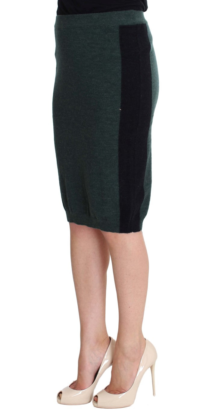 Emerald Elegance Bleistiftrock aus Wollmischung