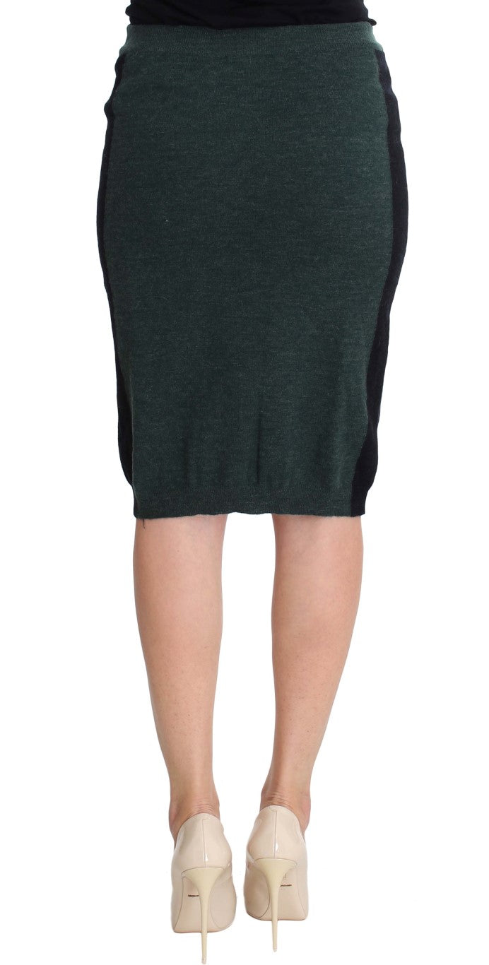 Emerald Elegance Bleistiftrock aus Wollmischung