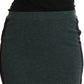 Emerald Elegance Wool-Blend Pencil Skirt