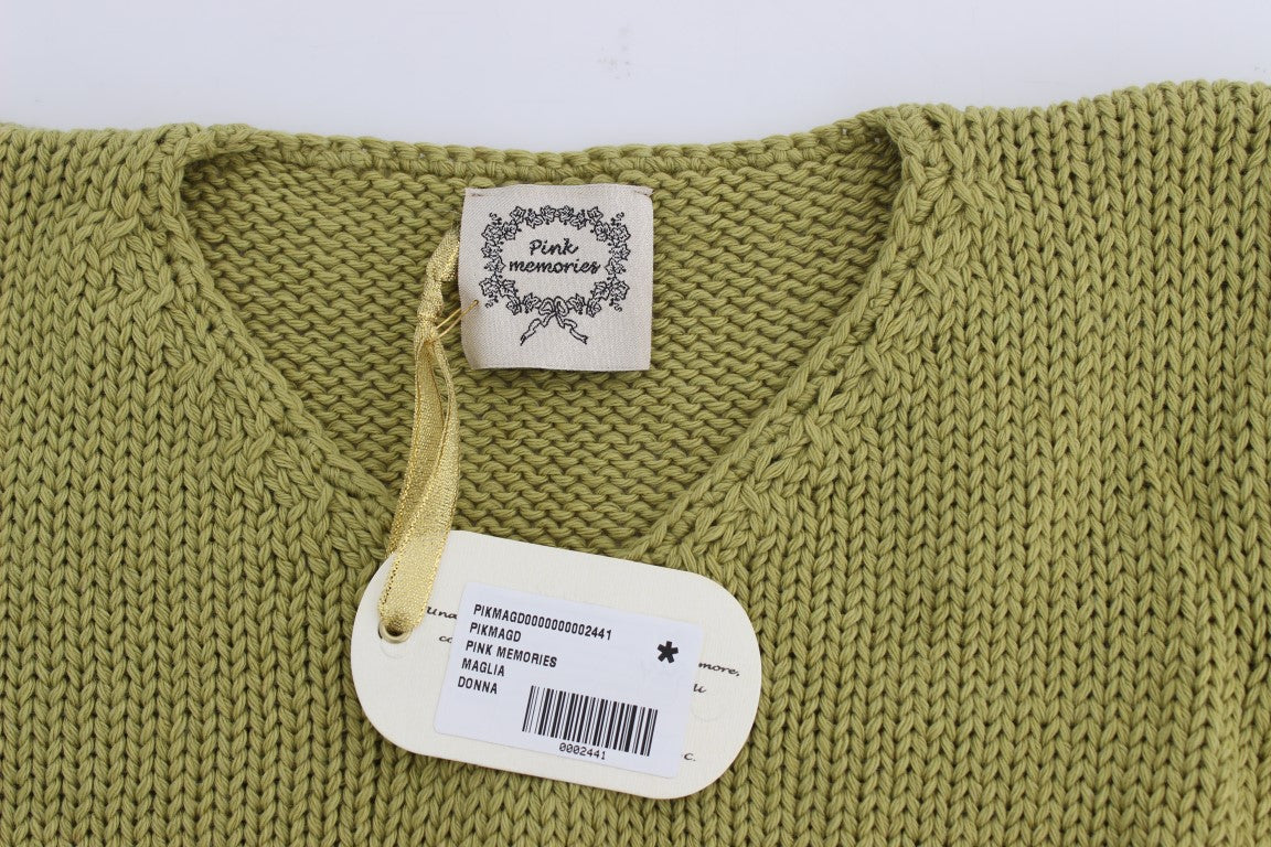Eleganter grüner ärmelloser Westenpullover