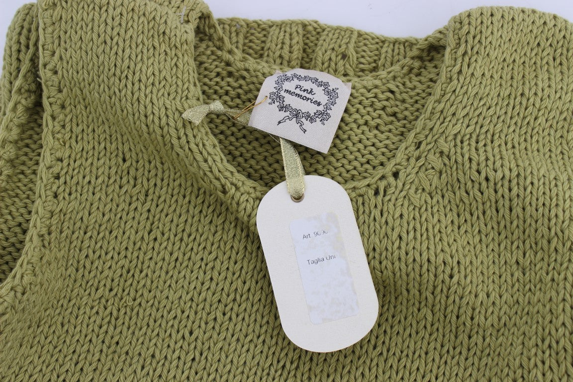 Schicker grüner gestrickter ärmelloser Westepullover