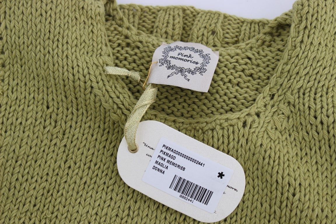 Schicker grüner gestrickter ärmelloser Westepullover