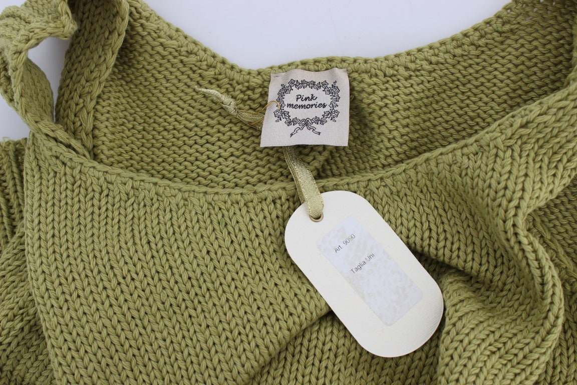 Eleganter ärmelloser Westepullover aus grünem Strick