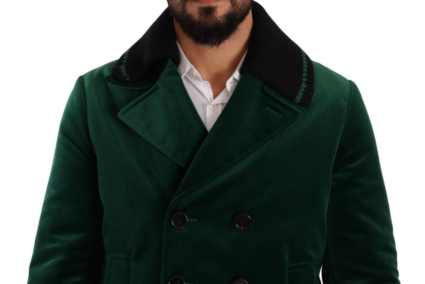 Elegant Velvet Double Breasted Overcoat