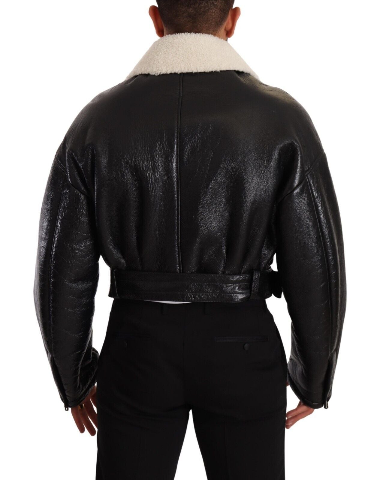 Elegante Shearling-Bikerjacke
