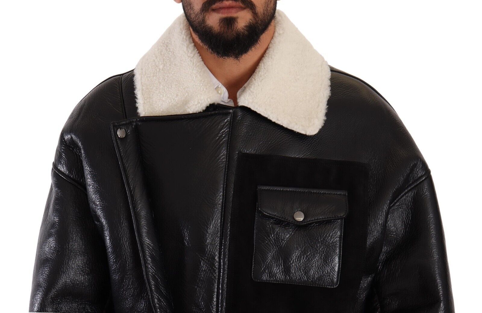 Elegante Shearling-Bikerjacke