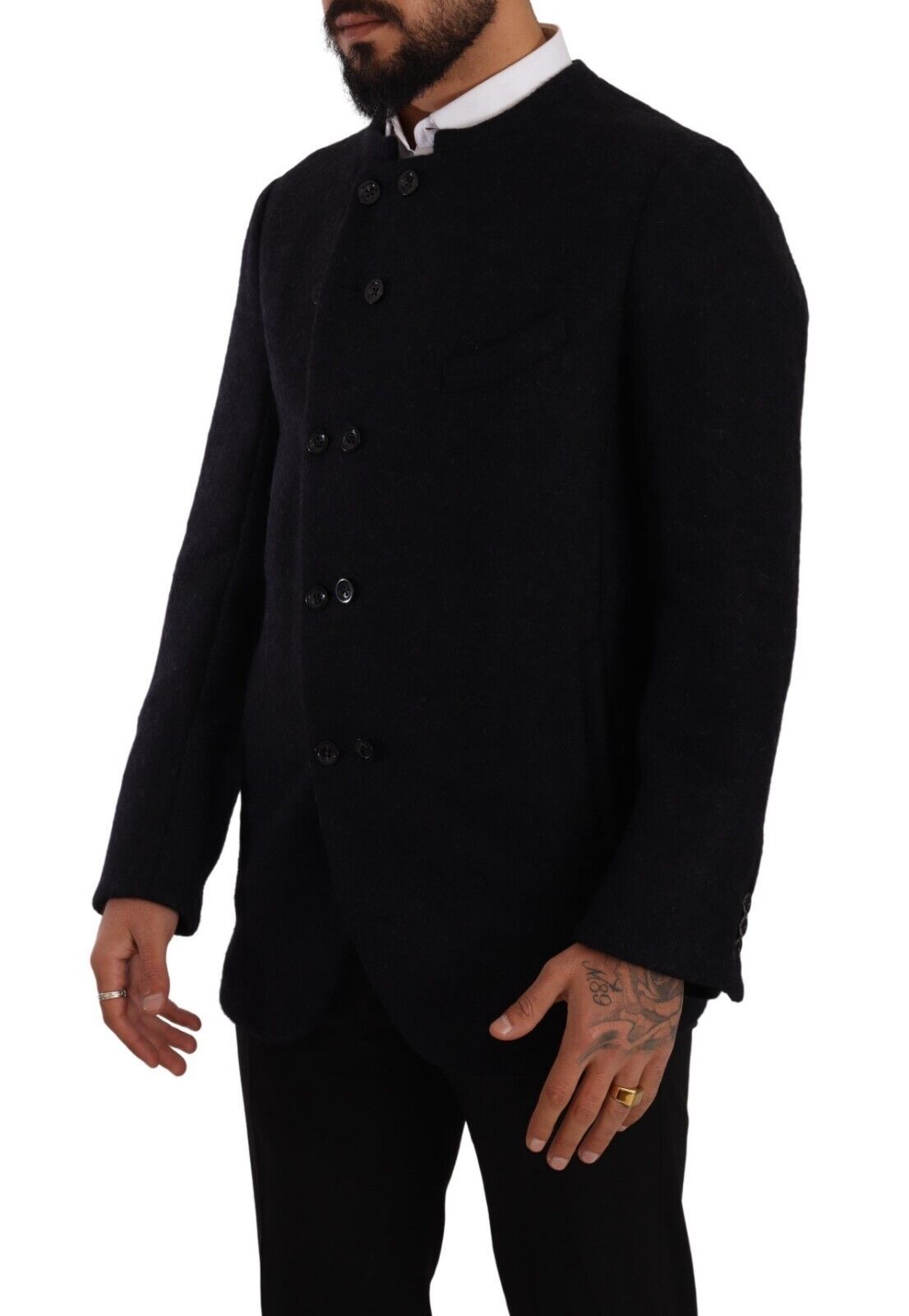 Elegante dunkelgraue Jacke aus Alpaka-Mischgewebe