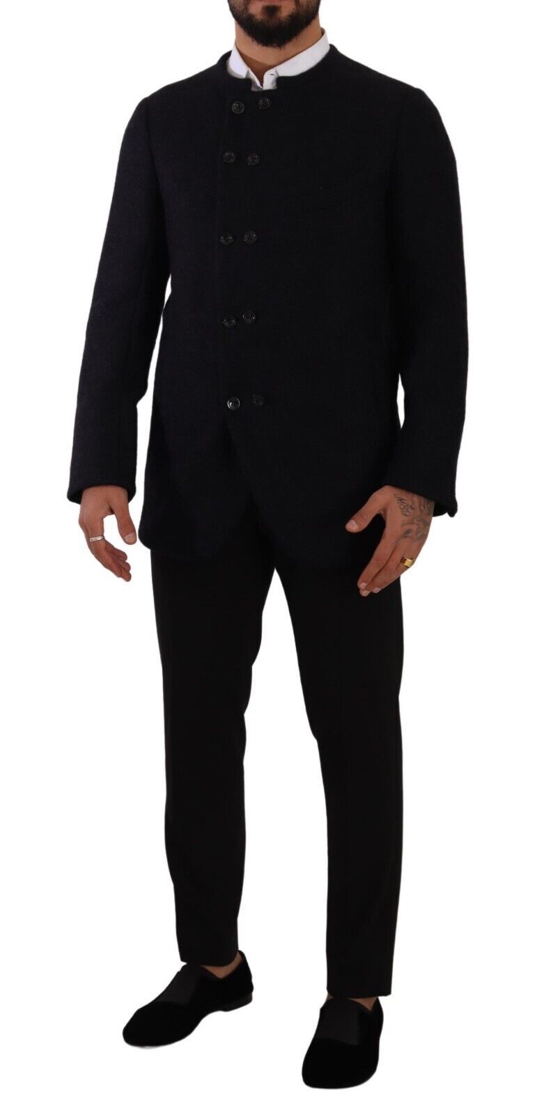 Elegante dunkelgraue Jacke aus Alpaka-Mischgewebe