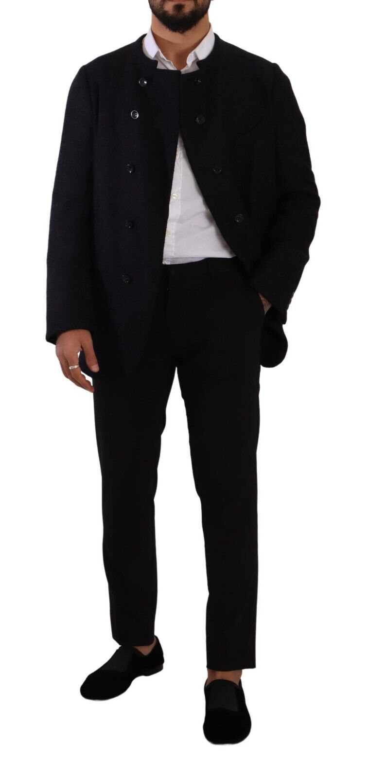 Elegante dunkelgraue Jacke aus Alpaka-Mischgewebe