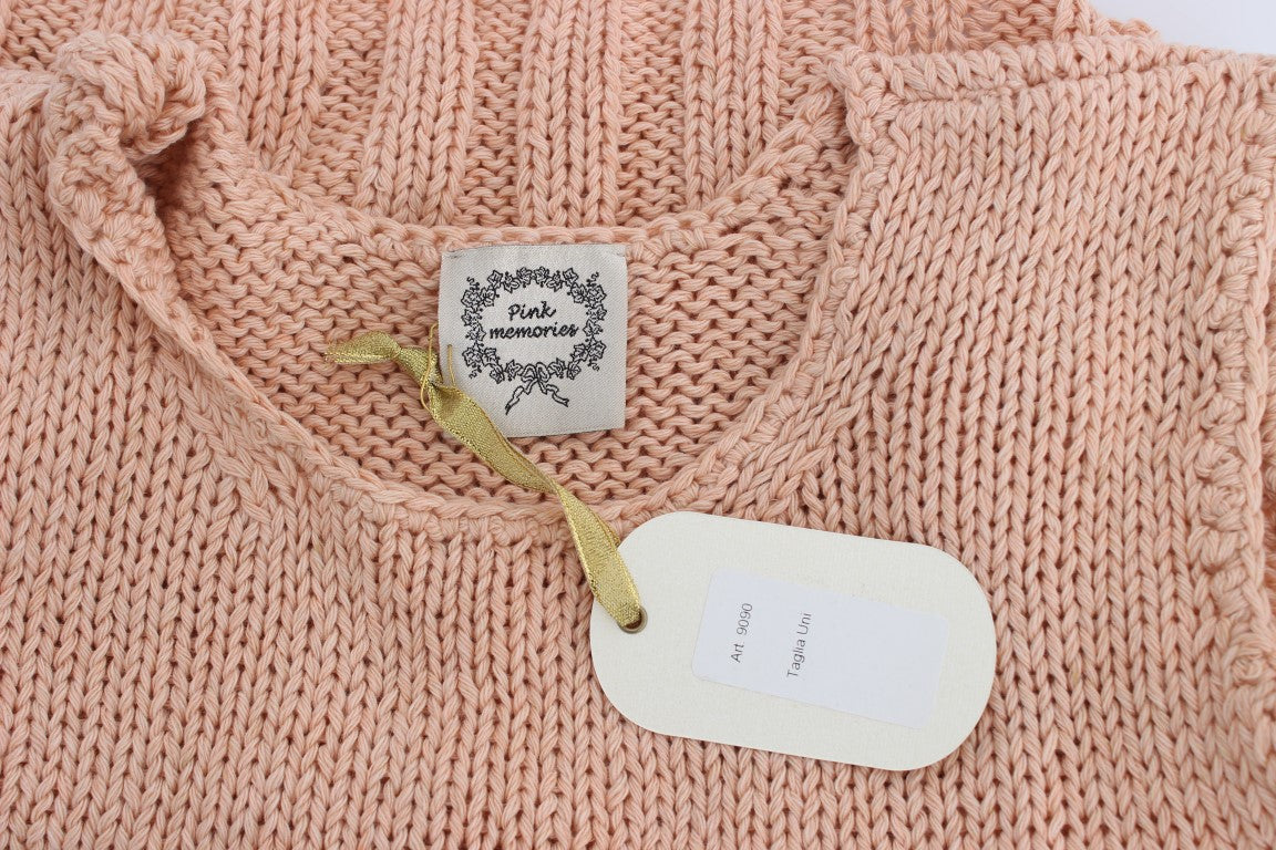 Eleganter rosa gestrickter ärmelloser Westepullover