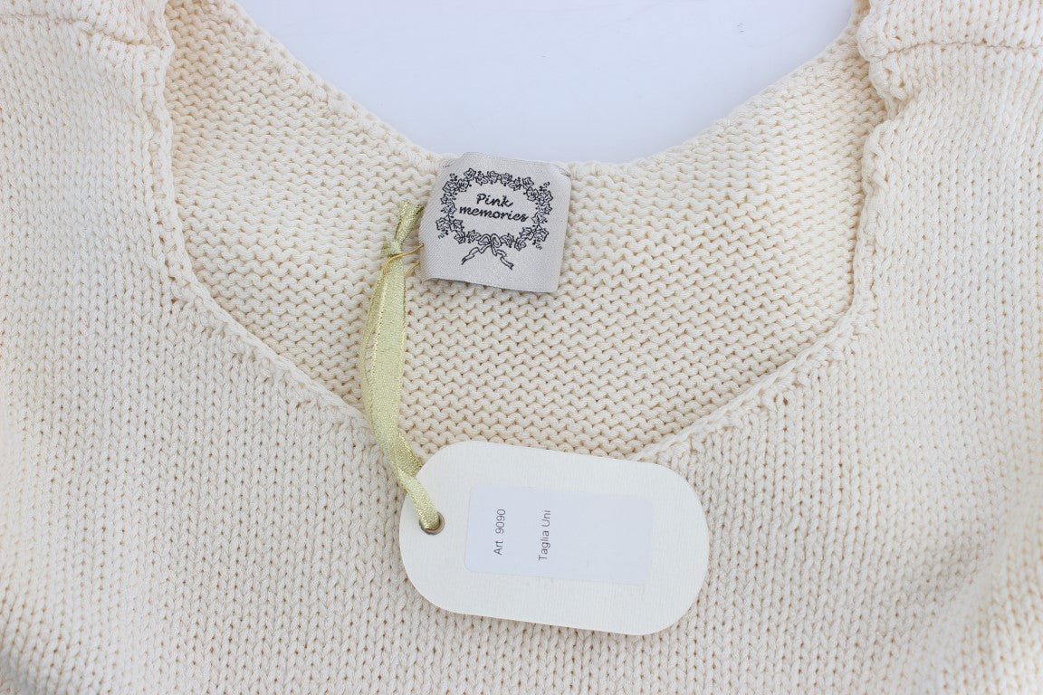 Maglione gilet senza maniche in maglia beige