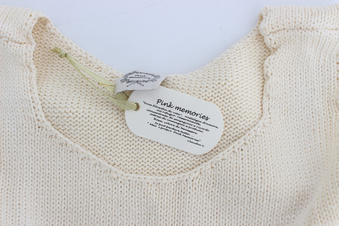 Maglione gilet senza maniche in maglia beige