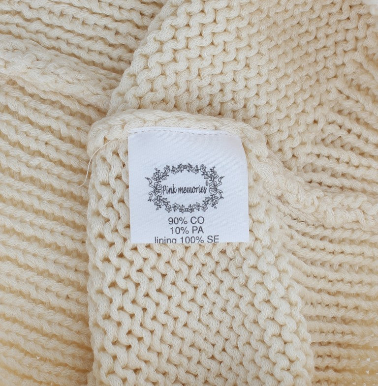 Maglione gilet senza maniche in maglia beige