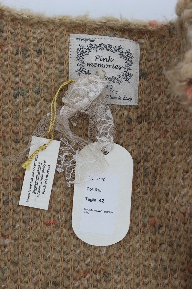 Elegante mantello beige in maglione