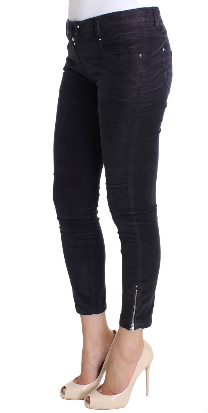 Elegante lila kurze Cordhose